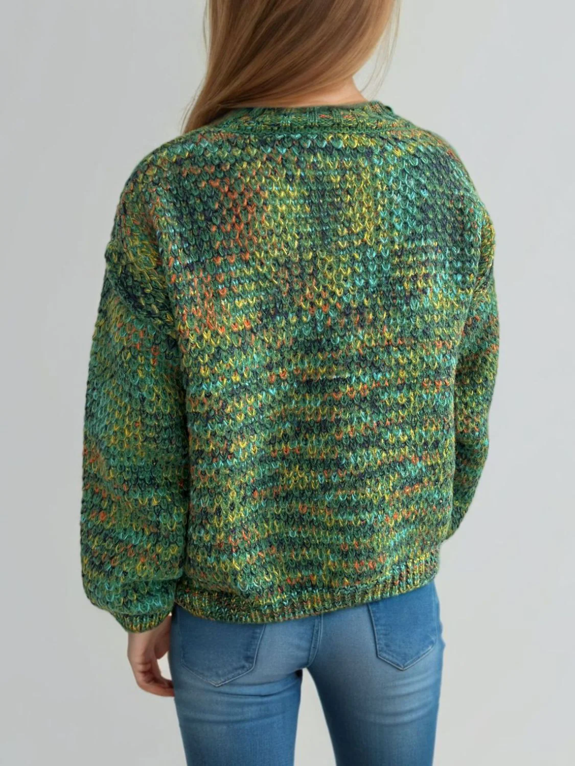Heathered Turtleneck Dropped Shoulder Sweater - Image 9