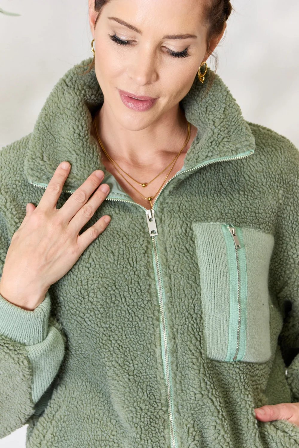 Heimish Full Size Zip Up Collared Neck Jacket - Image 14