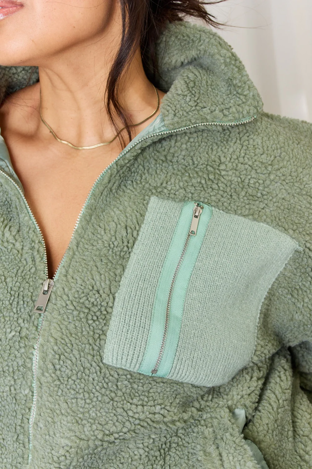 Heimish Full Size Zip Up Collared Neck Jacket - Image 7