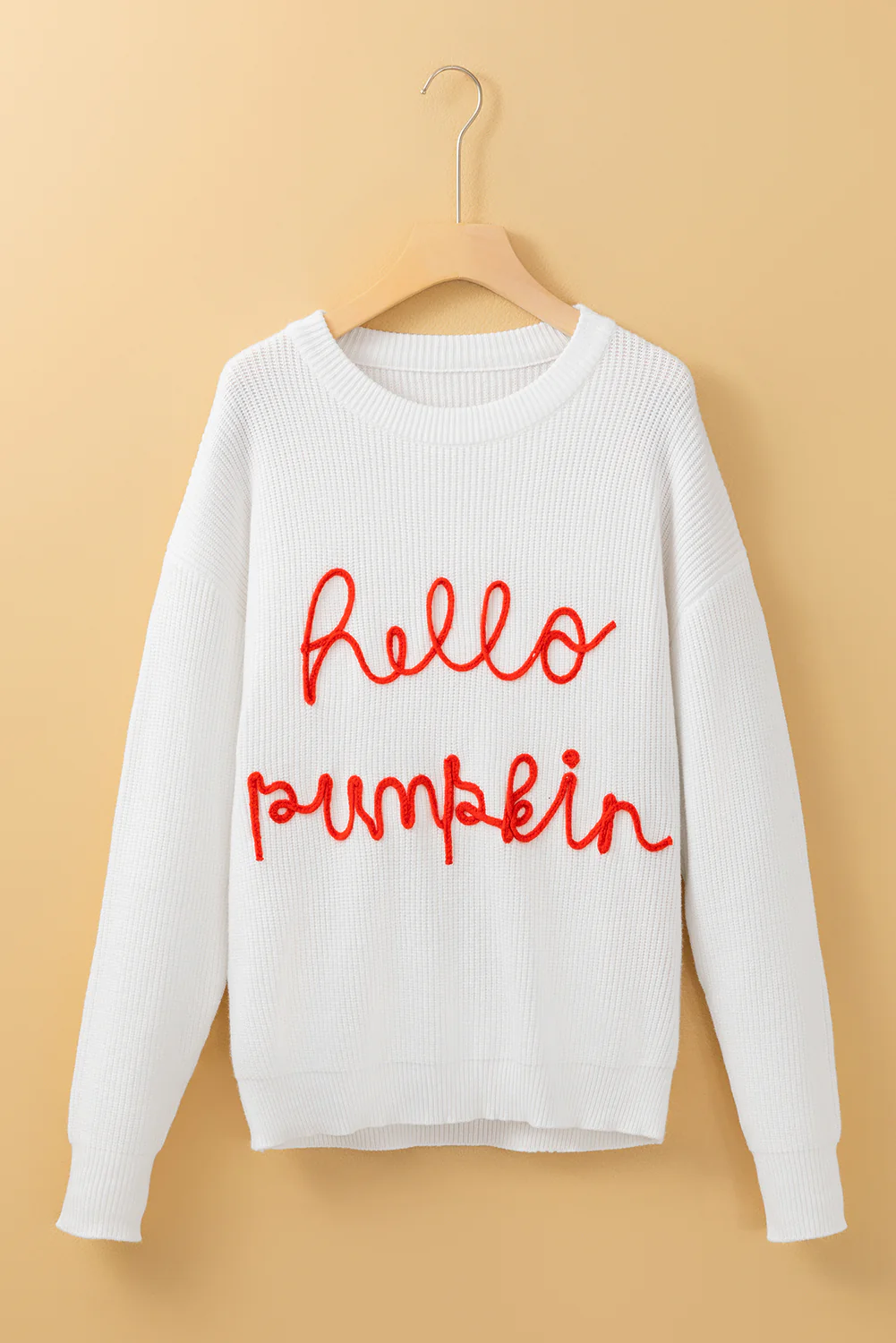 HELLO PUMPKIN Round Neck Long Sleeve Sweater - Image 11