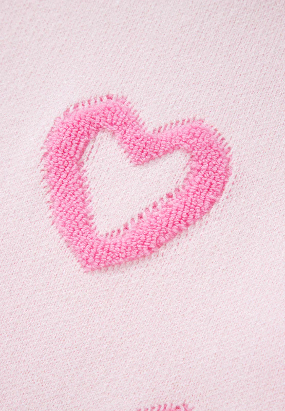 High-Low Heart Round Neck Long Sleeve Sweater - Image 17