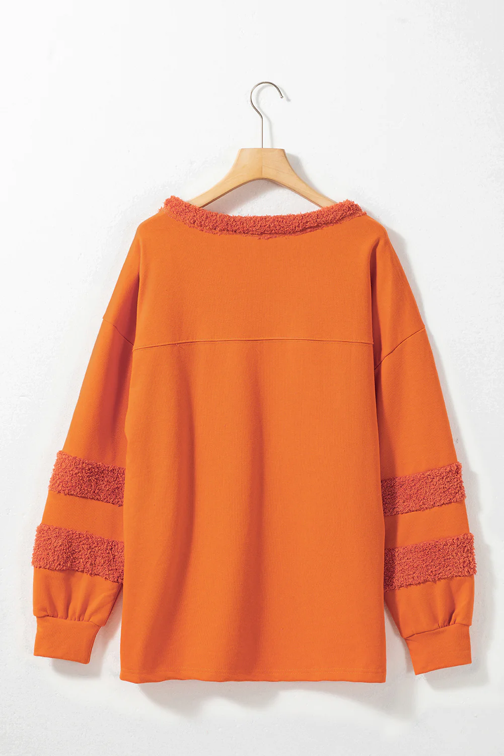 High-Low Round Neck Long Sleeve Sweatshirt - Image 4