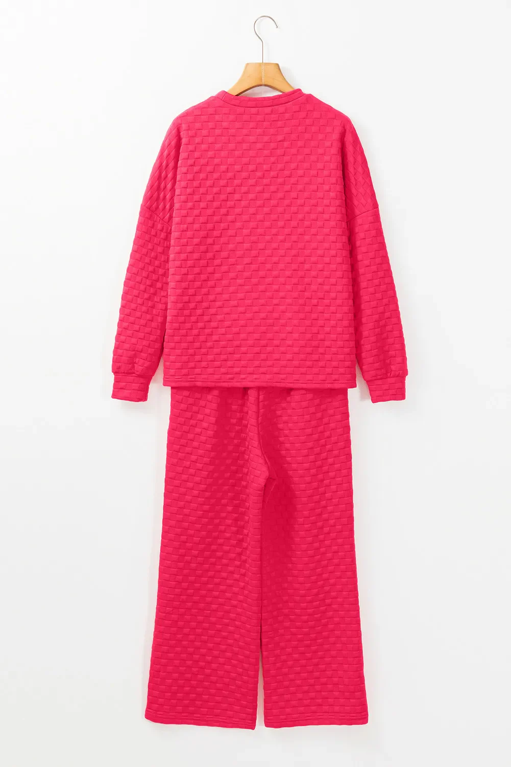 High-Low Round Neck Top and Pants Set - Image 3