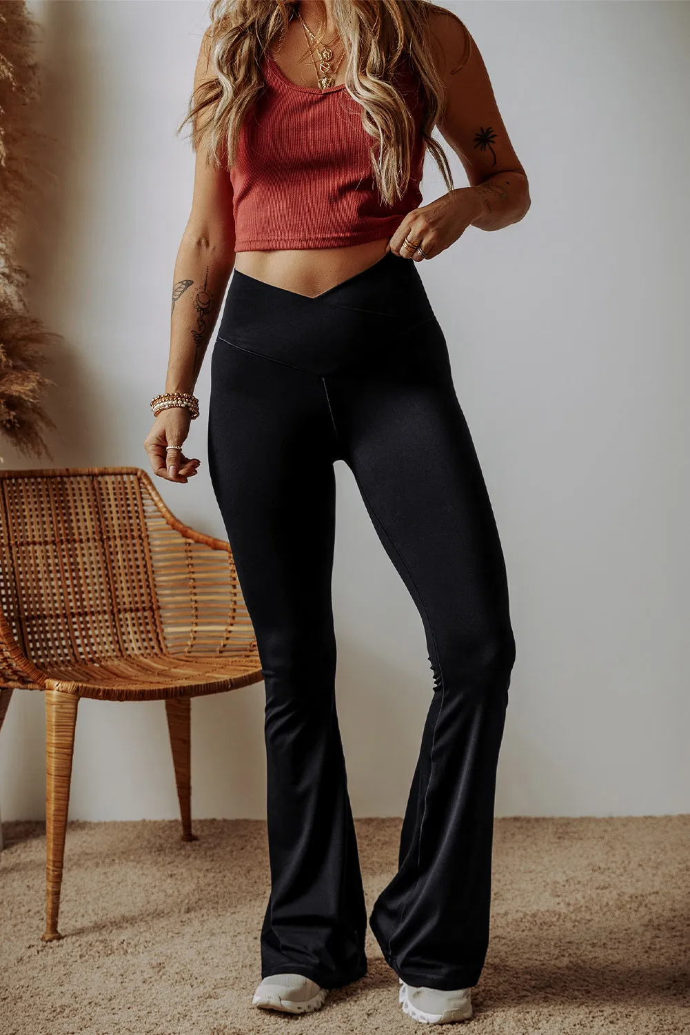 High Waist Bootcut Pants - Image 4