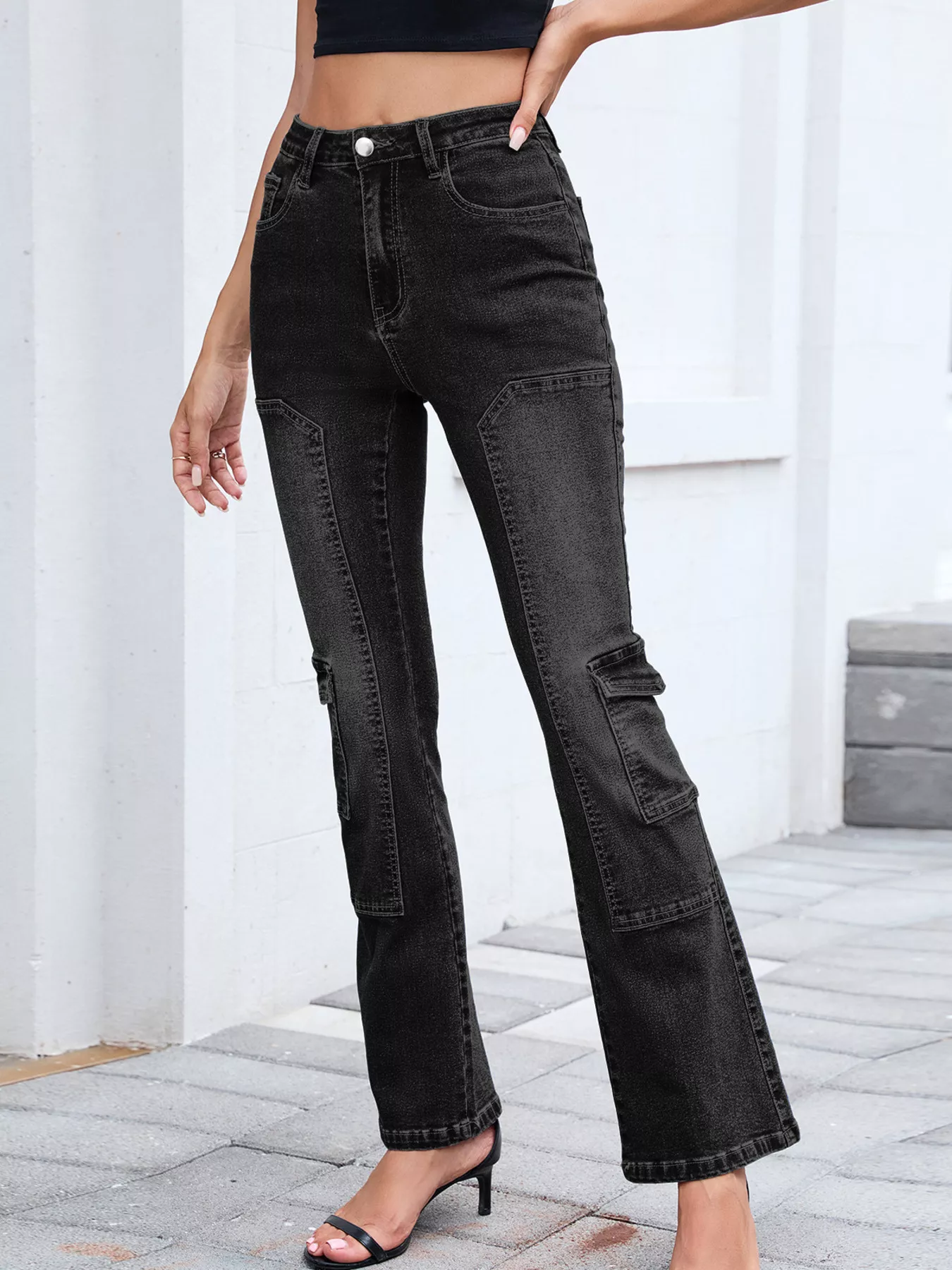 High-Waisted Bootcut Jeans - Image 2