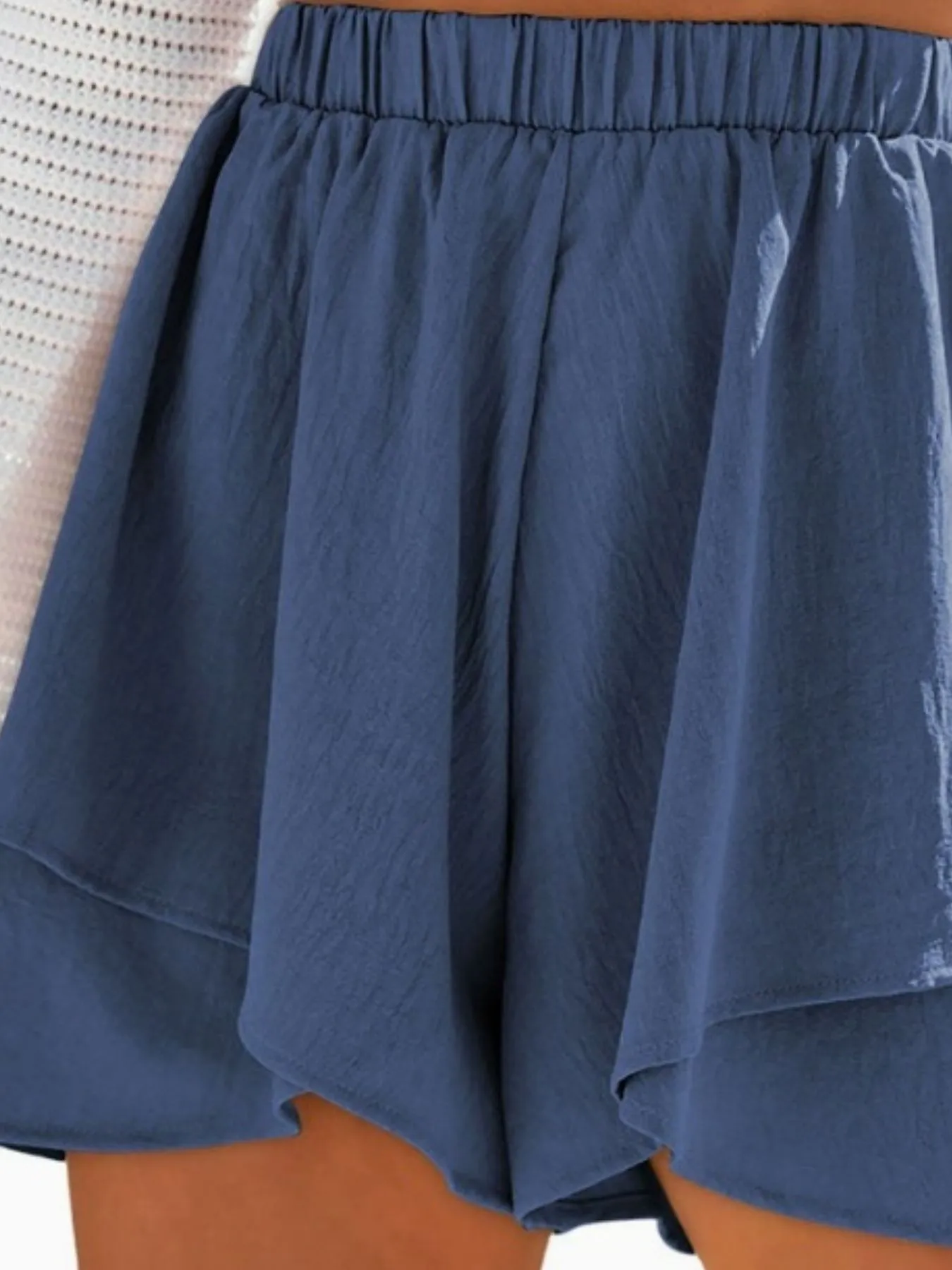 High-Waisted Elastic Waistband Layered Shorts - Image 13