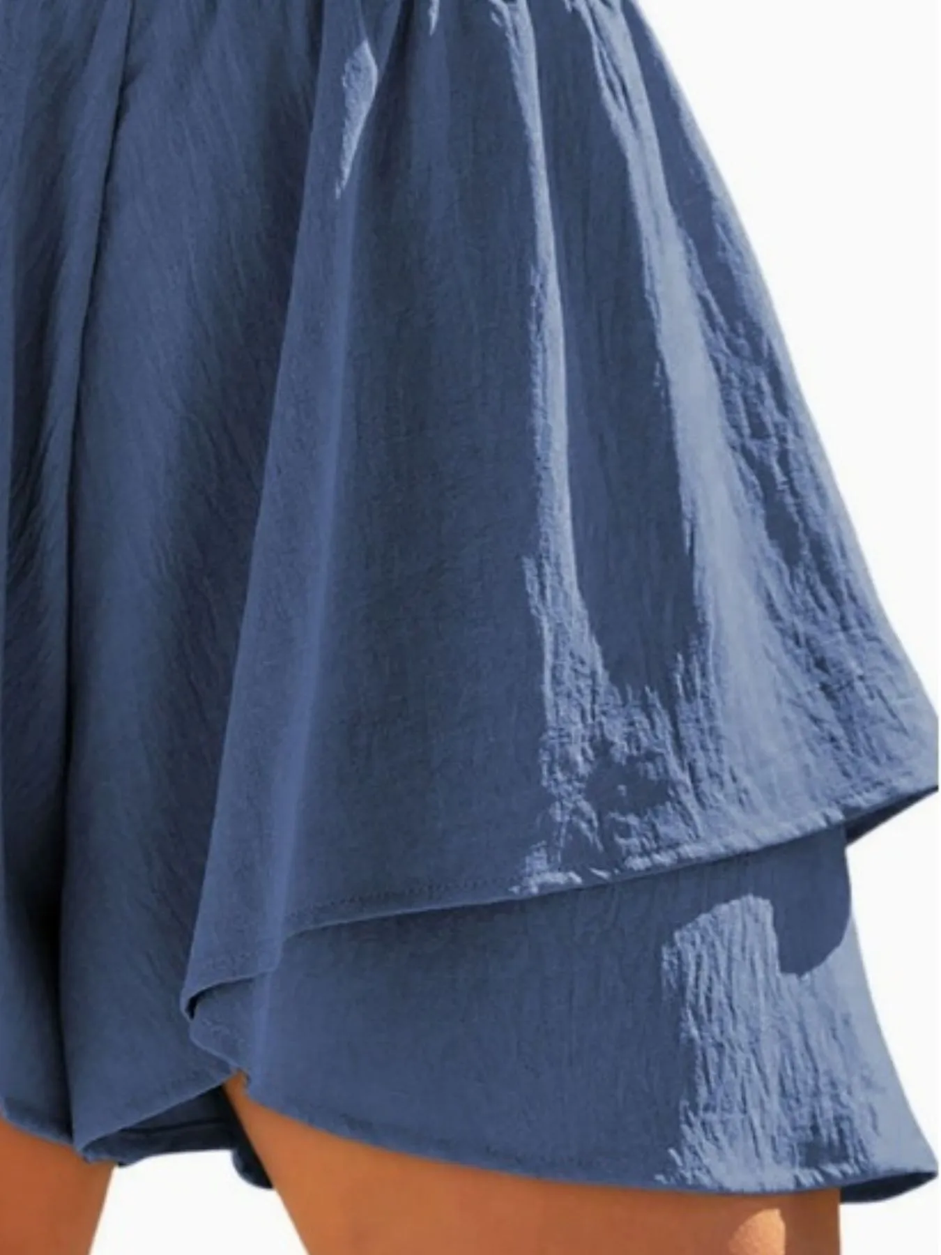 High-Waisted Elastic Waistband Layered Shorts - Image 14