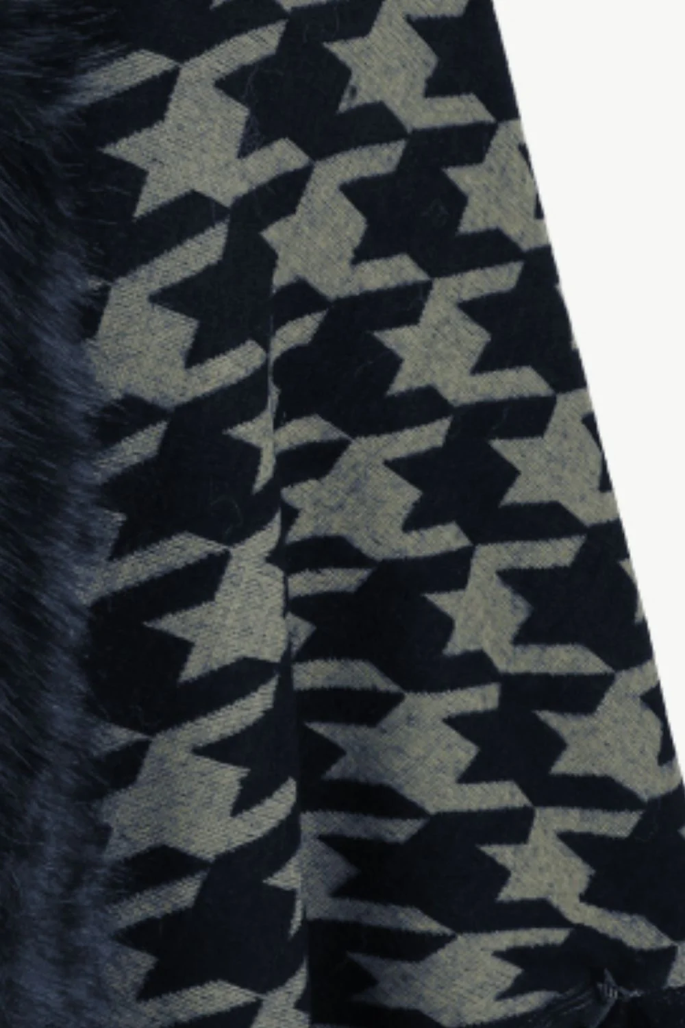 Houndstooth Fringe Hem Poncho - Image 14
