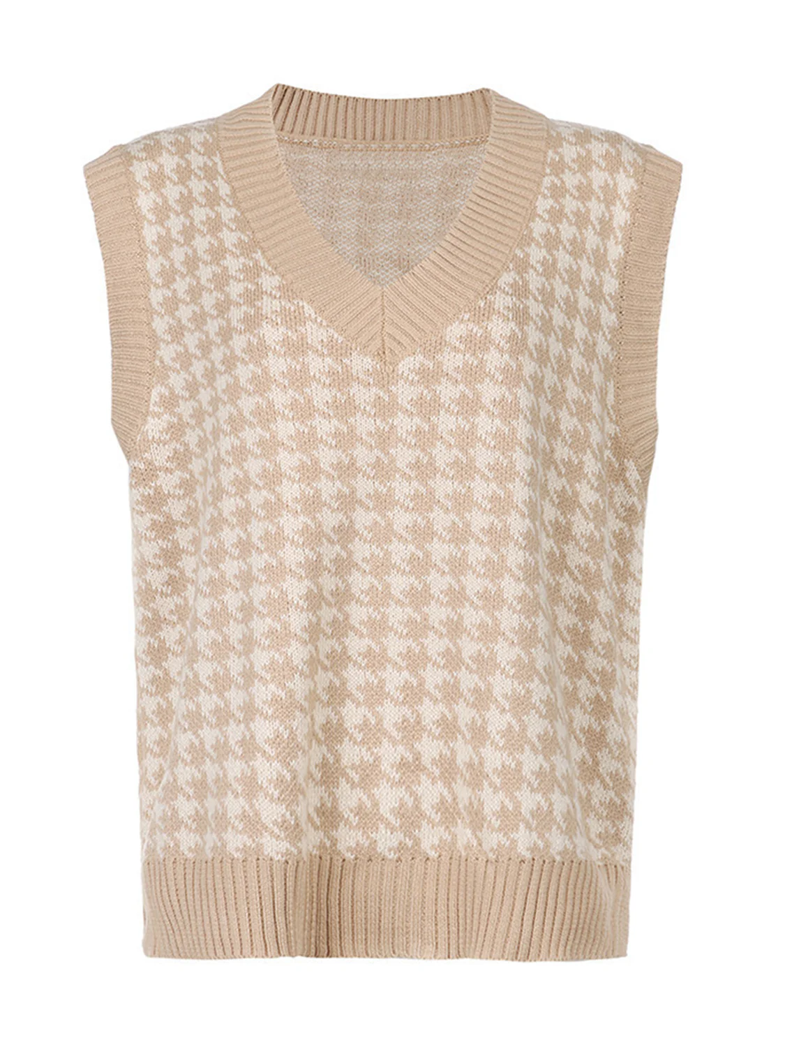 Houndstooth V-Neck Sweater Vest - Image 2