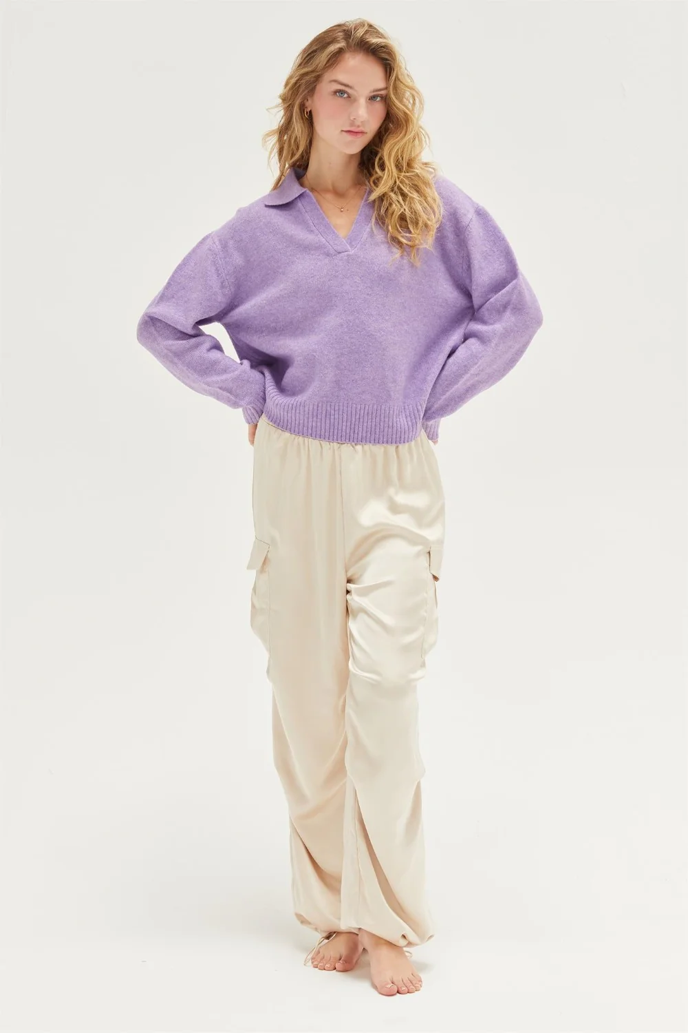HYFVE Approach Satin Drawstring Hem Cargo Pants - Image 4