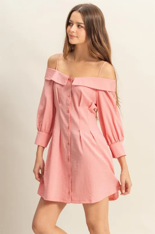 HYFVE Button Down Spaghetti Strap Mini Dress with Pockets - Image 2