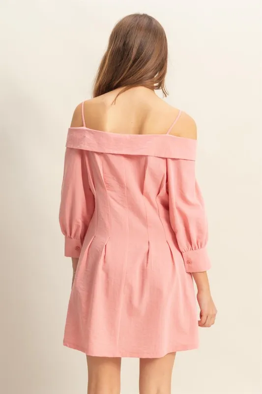 HYFVE Button Down Spaghetti Strap Mini Dress with Pockets - Image 3