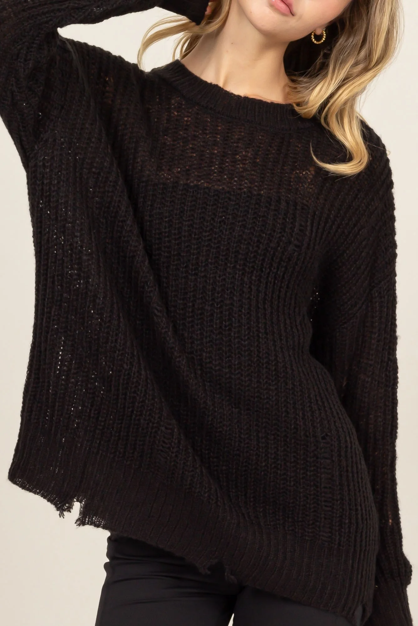 HYFVE Distressed Long Sleeve Knit Top - Image 5