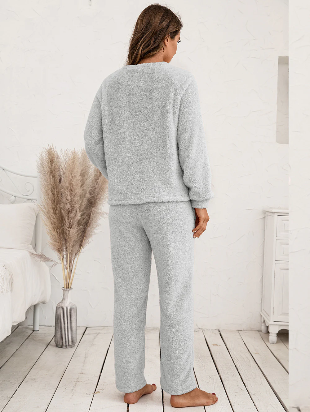 Ivy Lane Teddy Long Sleeve Top and Pants Lounge Set - Image 12