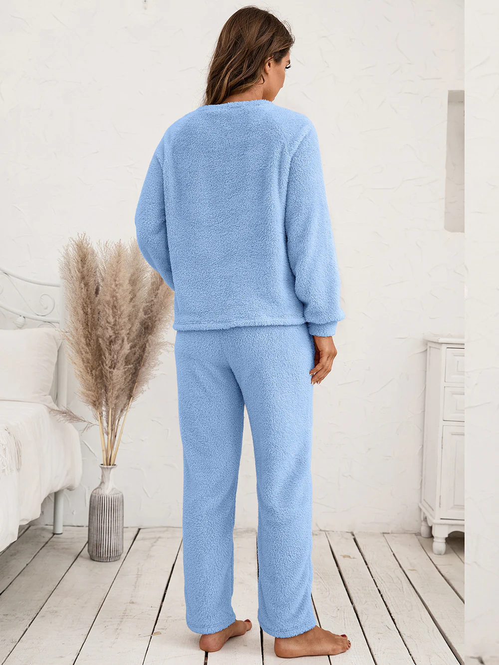 Ivy Lane Teddy Long Sleeve Top and Pants Lounge Set - Image 27