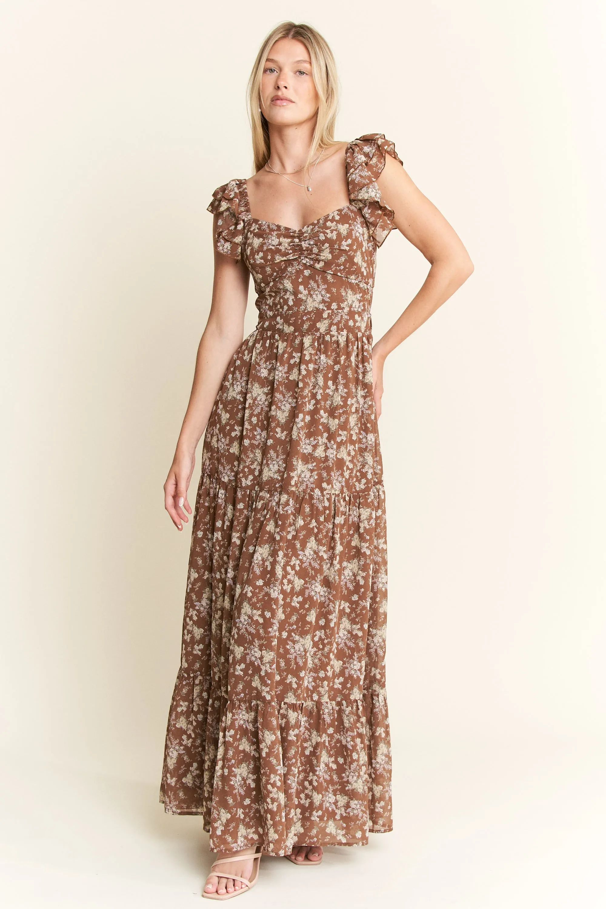 Jade By Jane Ruffle Sleeve Tiered Maxi Dress - Image 3