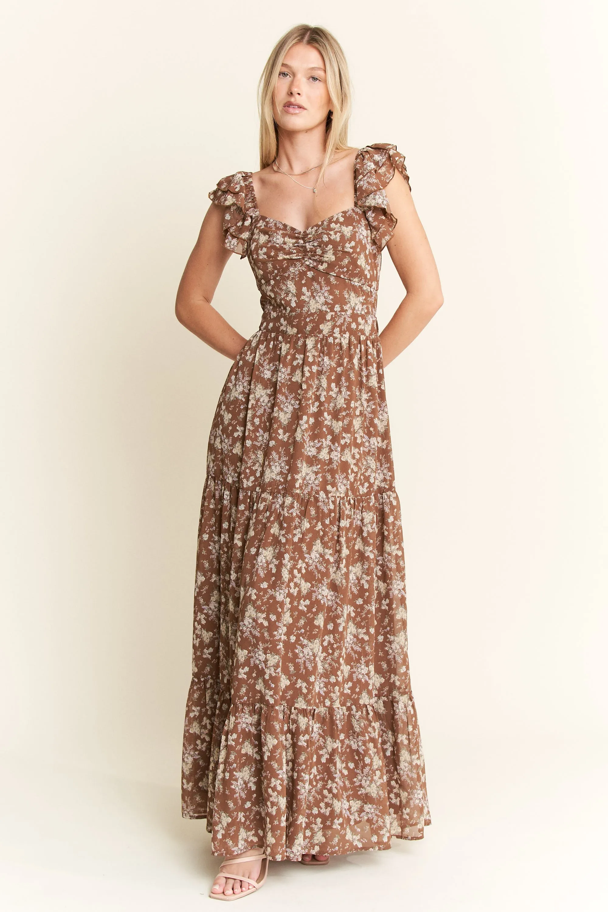 Jade By Jane Ruffle Sleeve Tiered Maxi Dress - Image 4