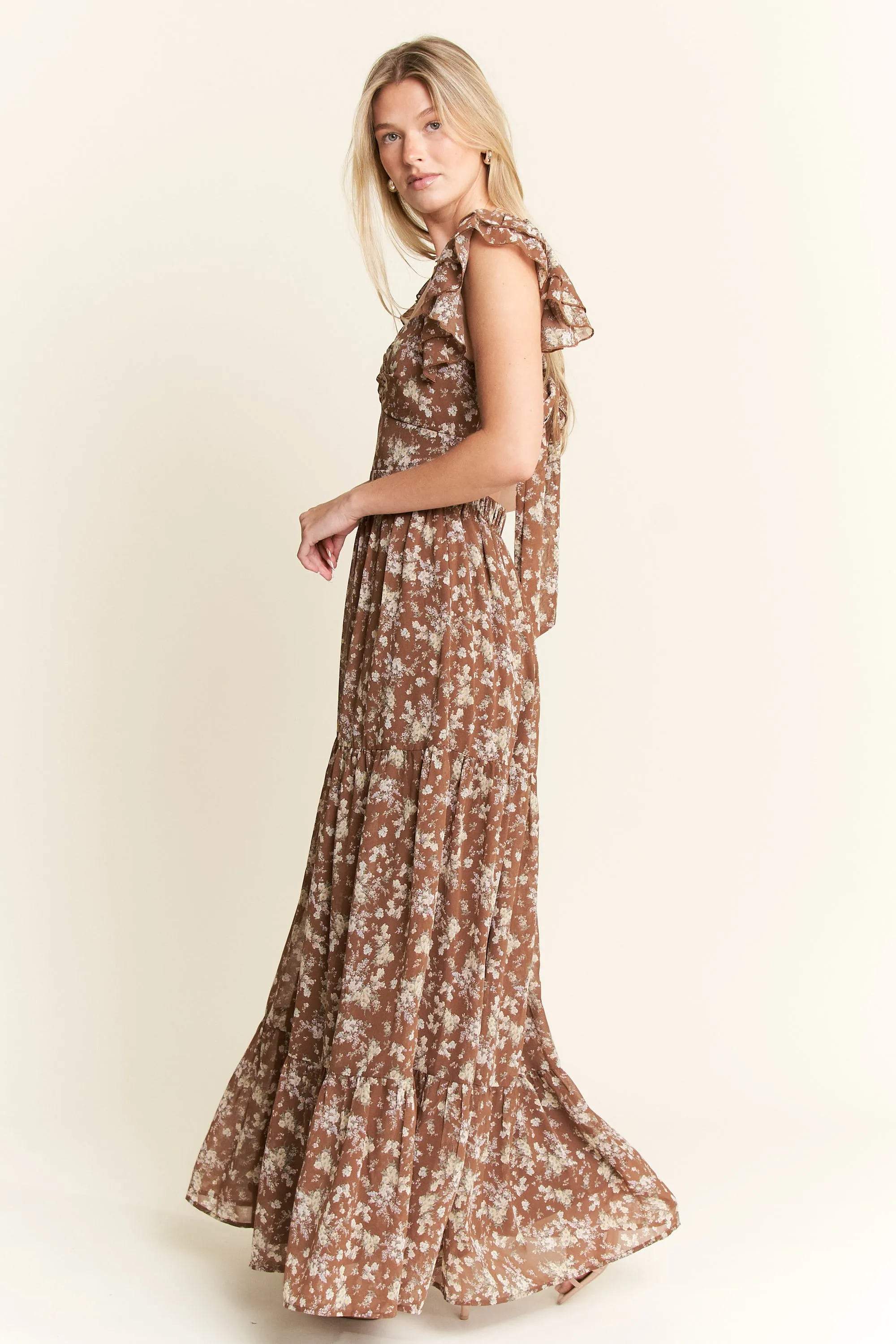 Jade By Jane Ruffle Sleeve Tiered Maxi Dress - Image 6