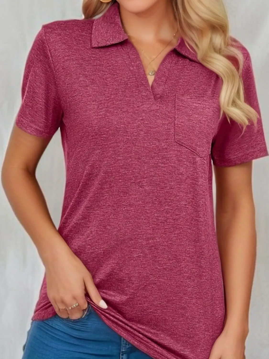 Johnny Collar Short Sleeve Top - Image 10