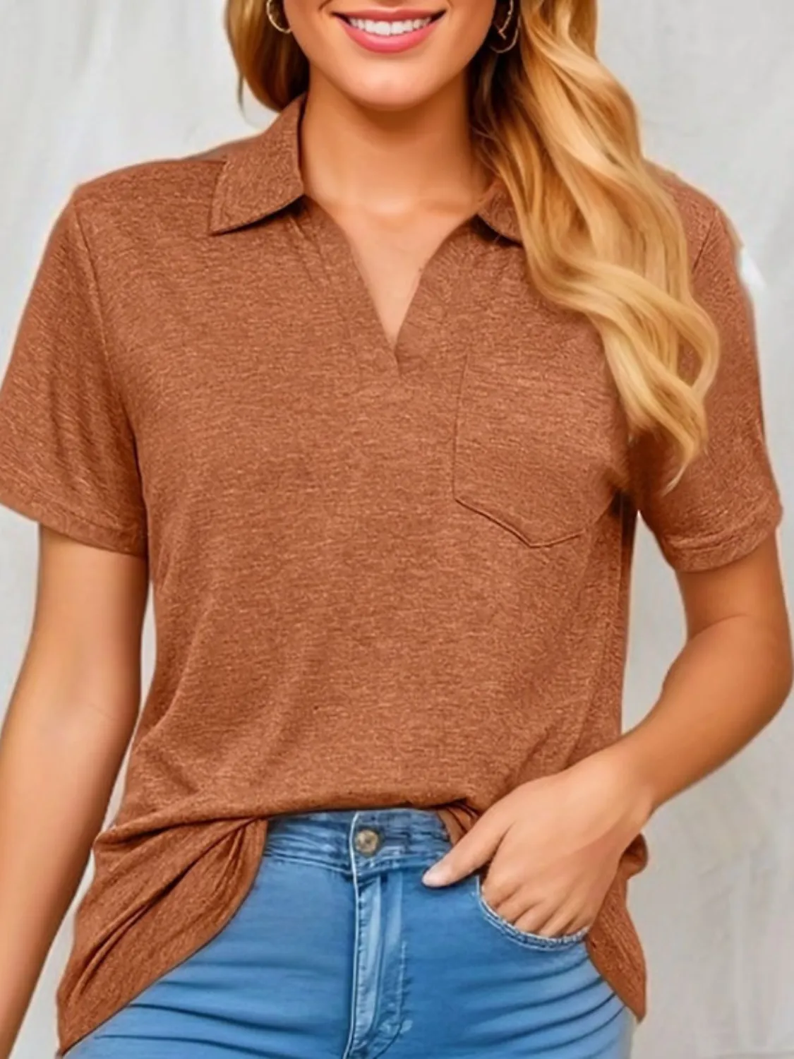 Johnny Collar Short Sleeve Top - Image 13