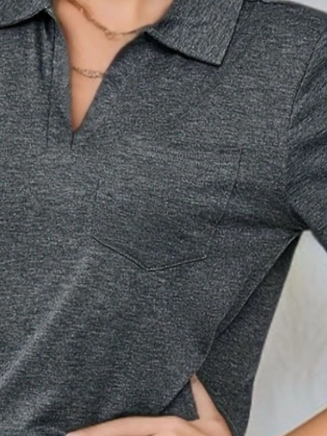 Johnny Collar Short Sleeve Top - Image 2