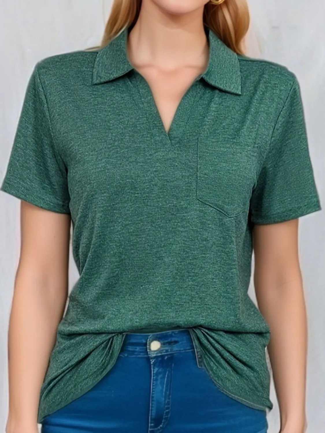 Johnny Collar Short Sleeve Top - Image 5