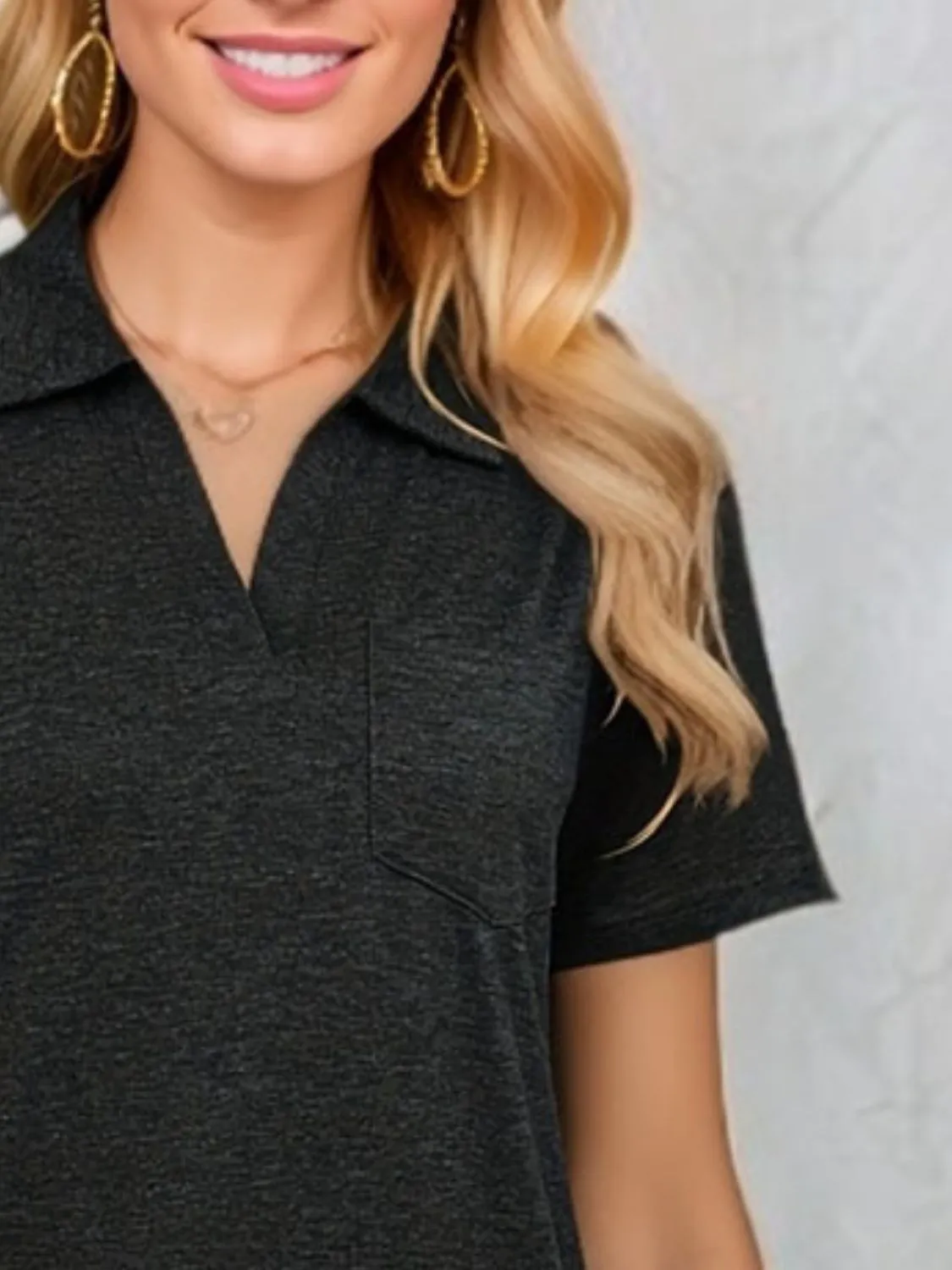 Johnny Collar Short Sleeve Top - Image 8