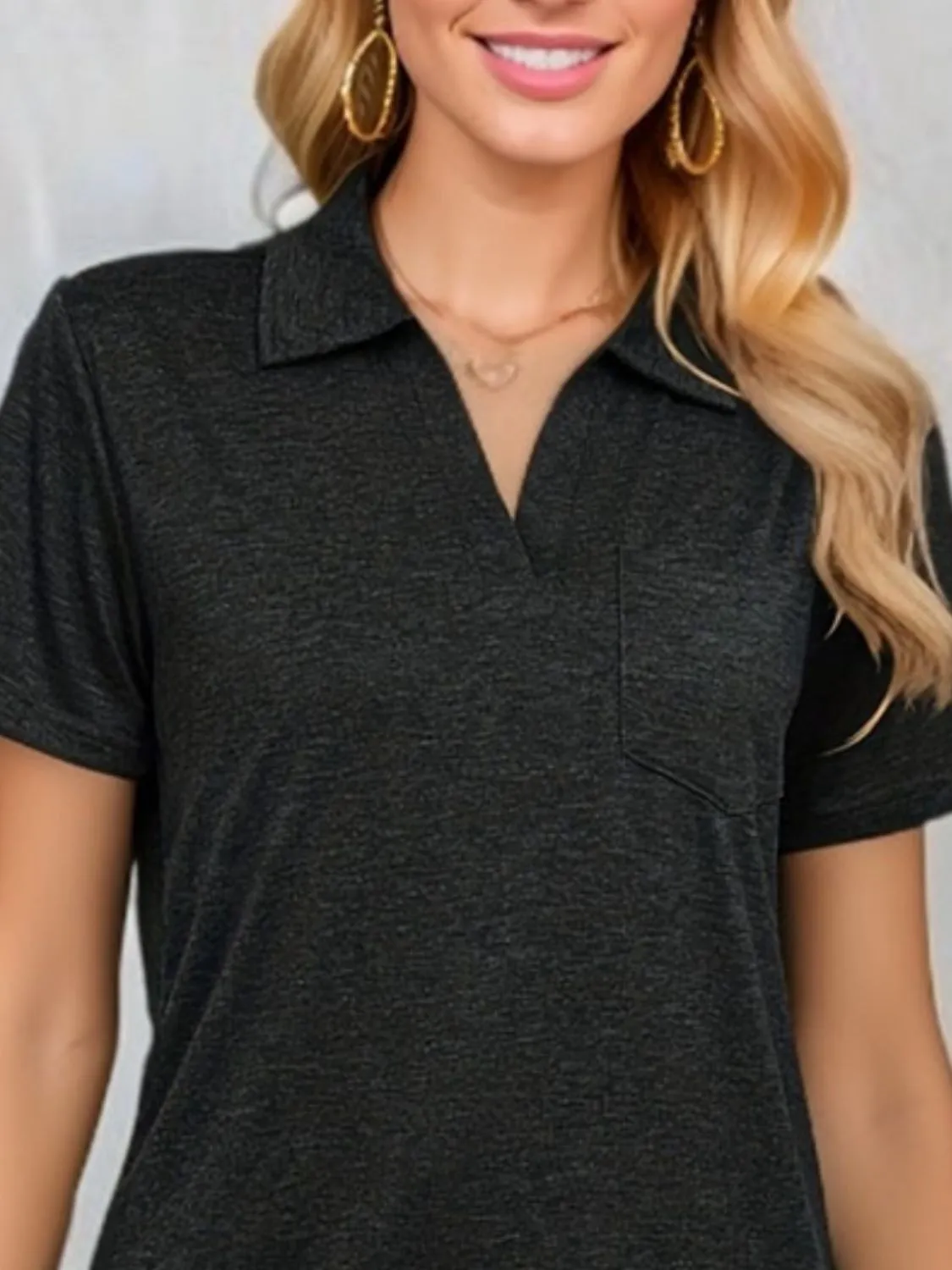 Johnny Collar Short Sleeve Top - Image 9