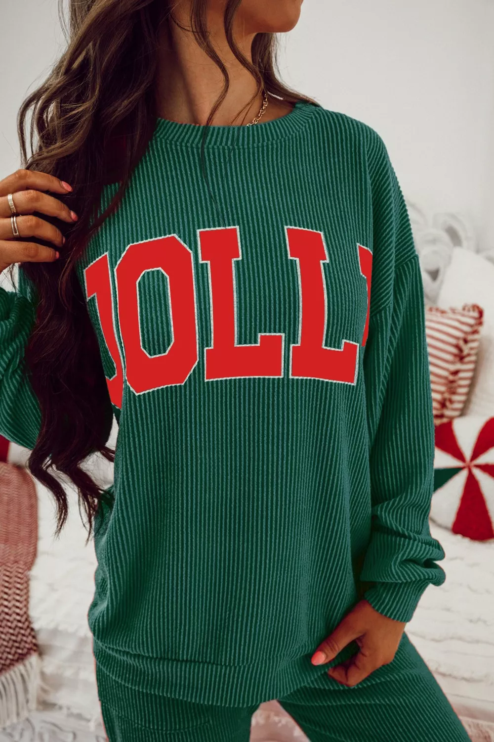 Jolly Christmas Top and Drawstring Pants Set - Image 3