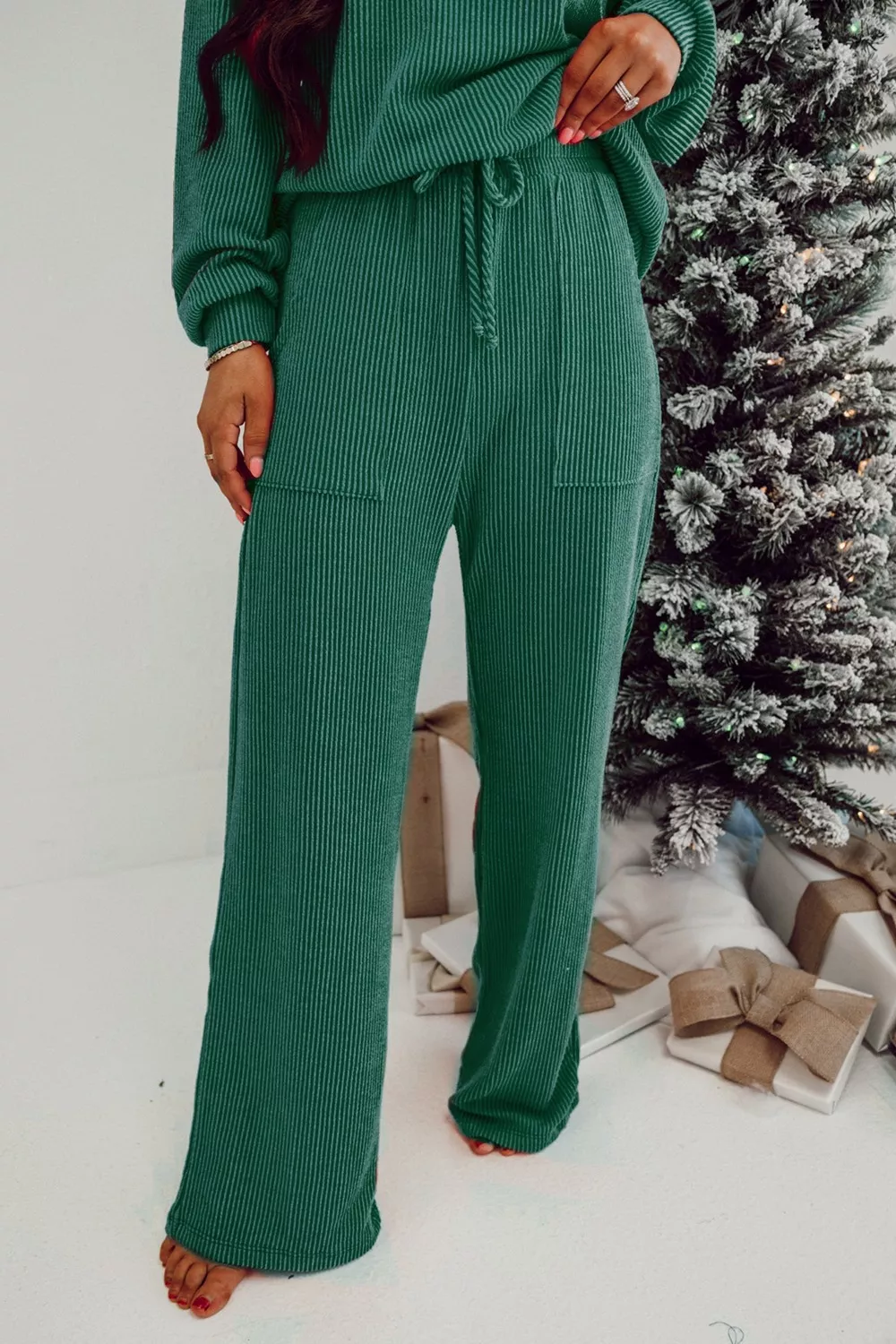 Jolly Christmas Top and Drawstring Pants Set - Image 4