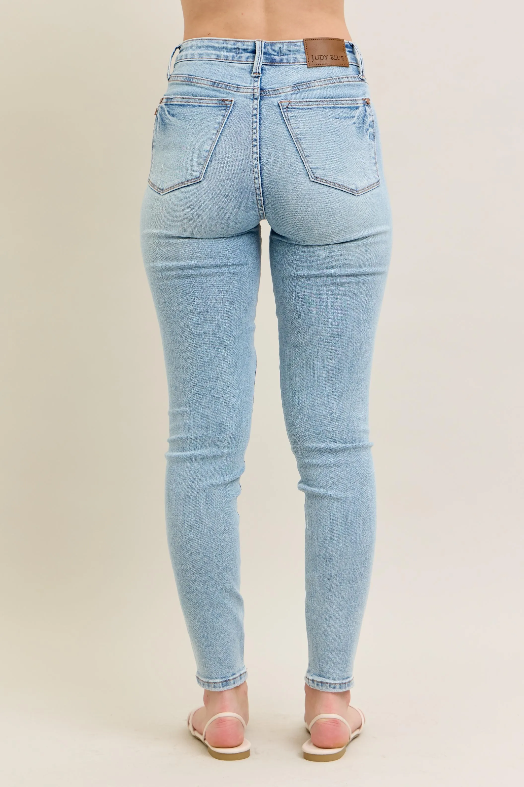 Judy Blue Full Size Mr Tummy Control Vintage Wash Skinny Jeans Plus Size - Image 5