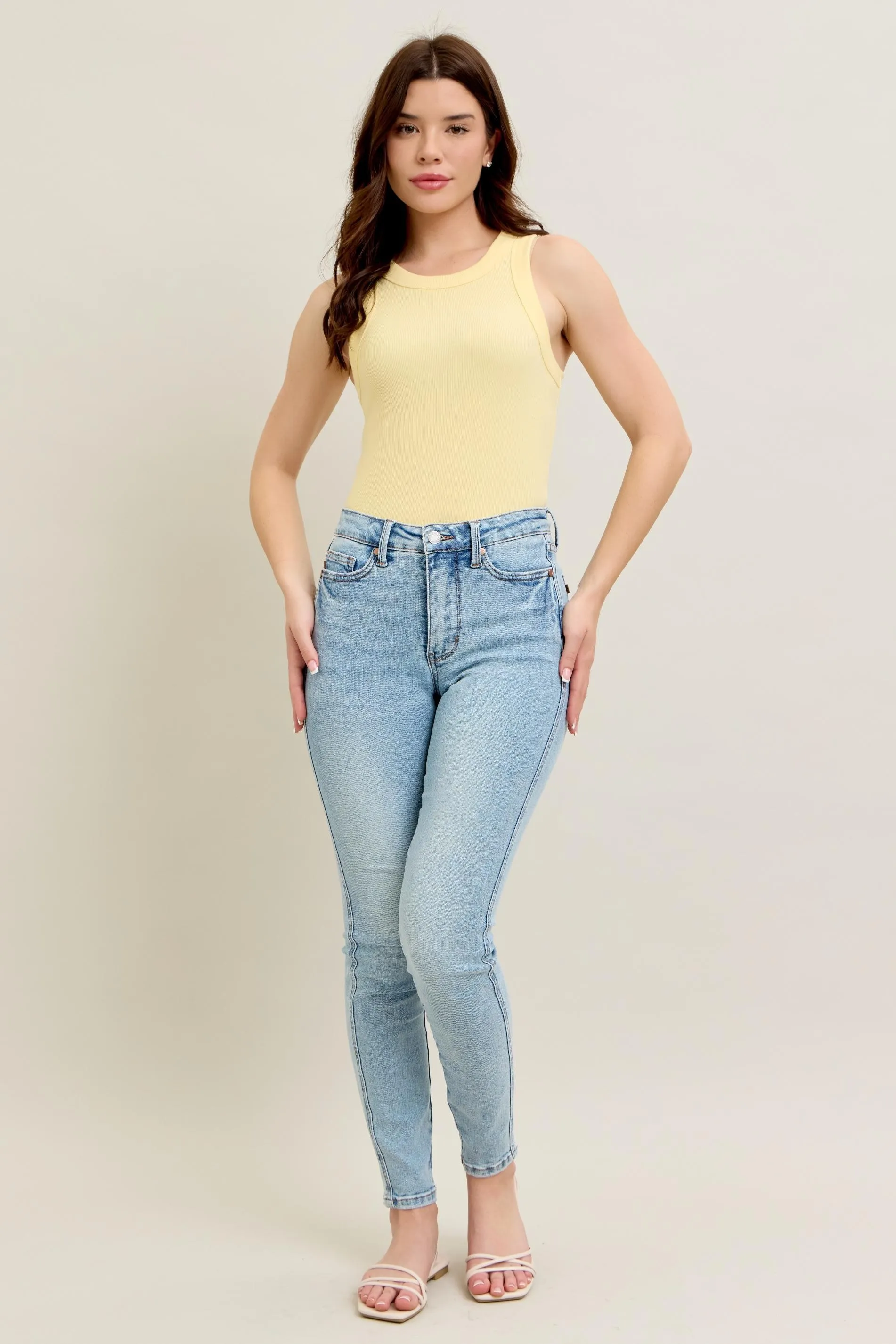 Judy Blue Full Size Mr Tummy Control Vintage Wash Skinny Jeans Plus Size - Image 8