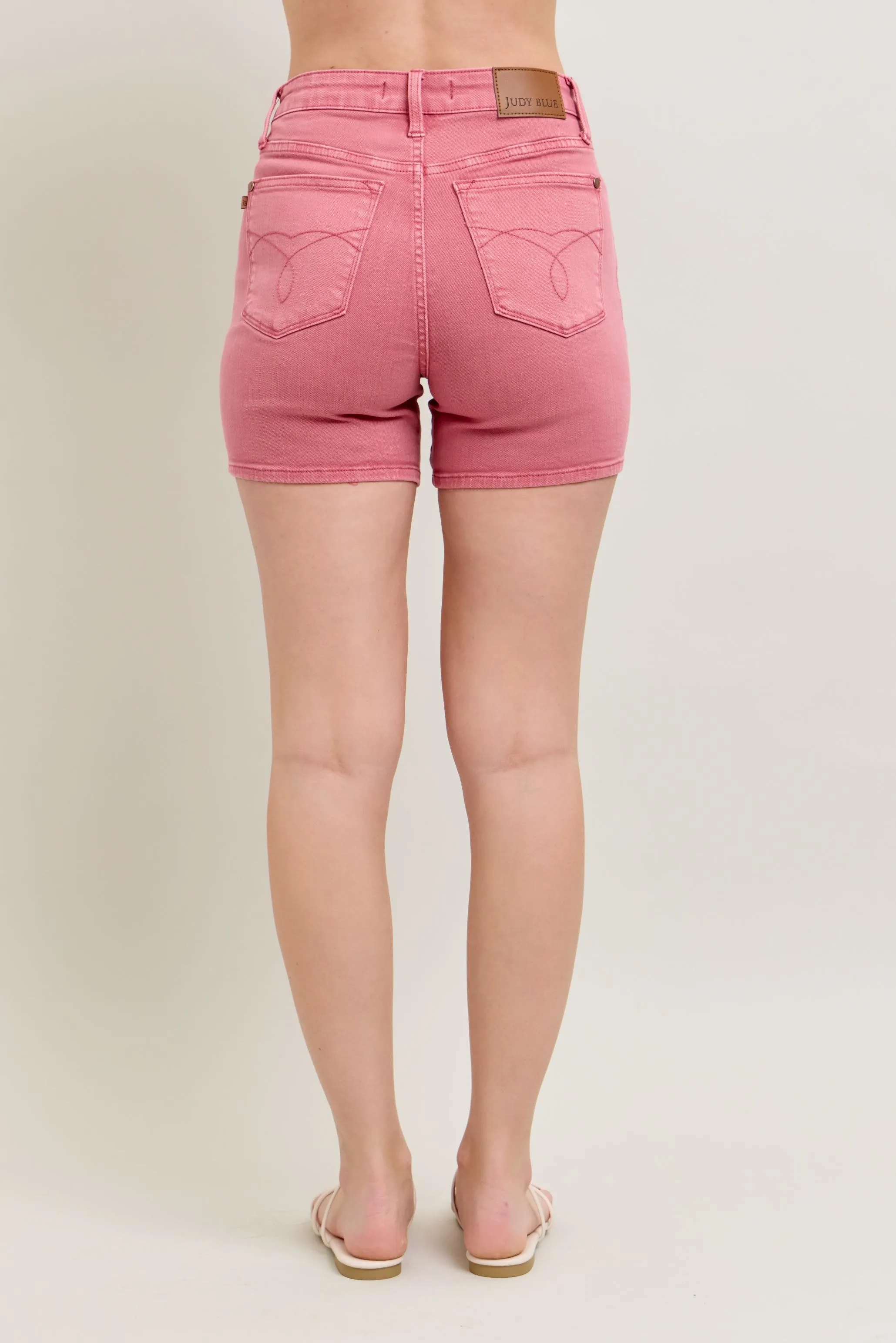 Judy Blue Pink Back Pkt Embroidery Shorts - Image 5