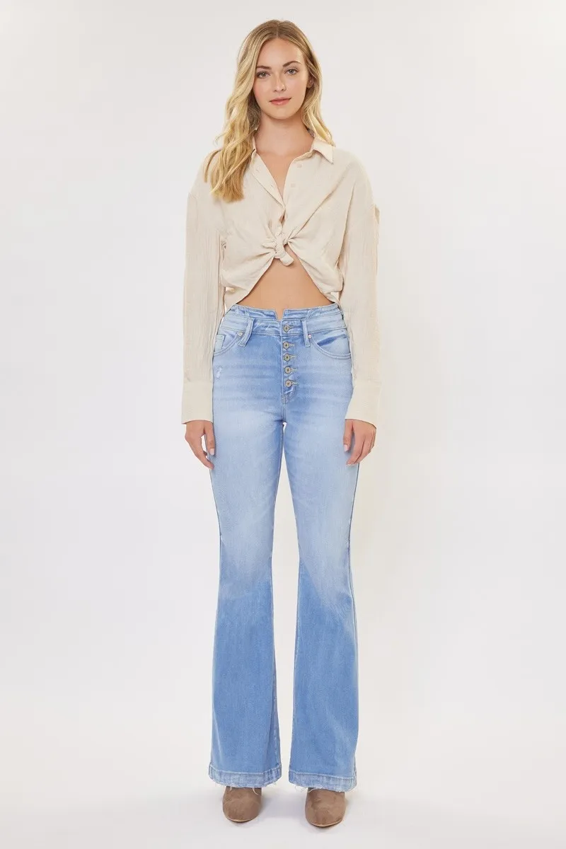 Kancan Curvy High Rise Flare Jeans