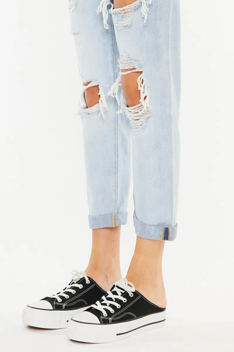 Kancan Open Pack Paperbag Mom Jeans - Image 7