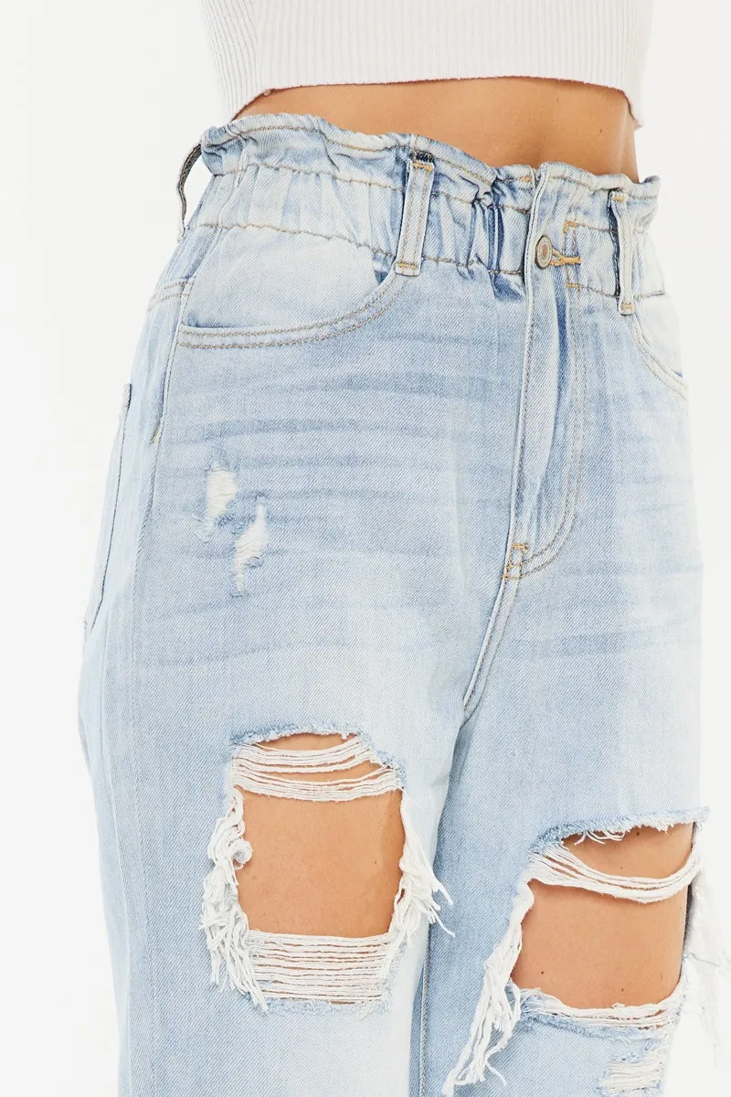 Kancan Open Pack Paperbag Mom Jeans - Image 9