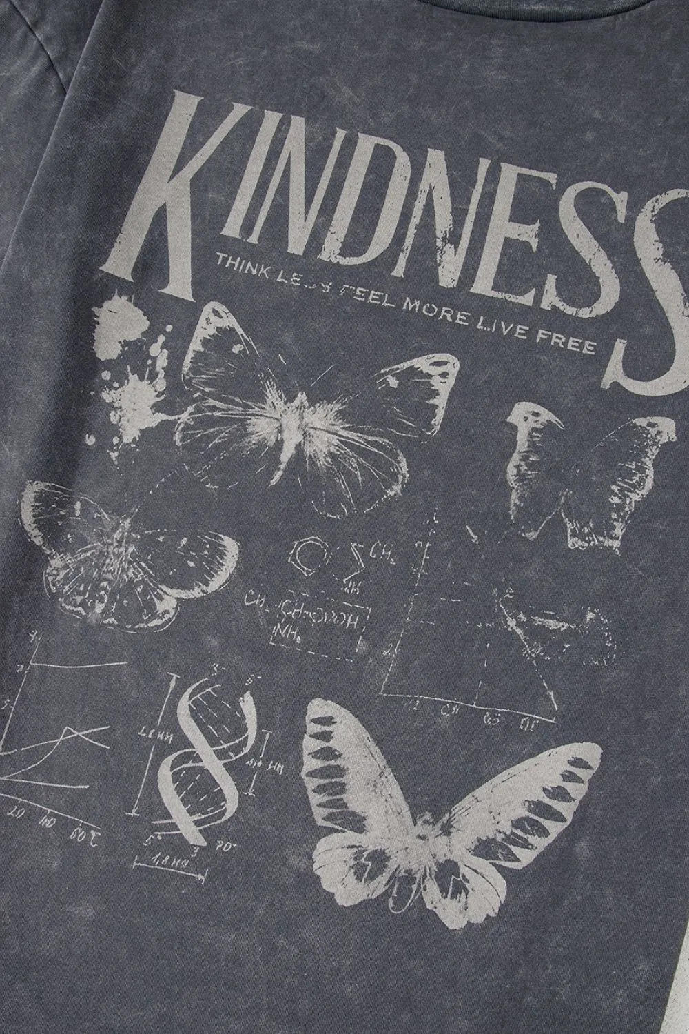 Kindness Butterflies Graphic Mineral Wash Loose Tee - Image 11