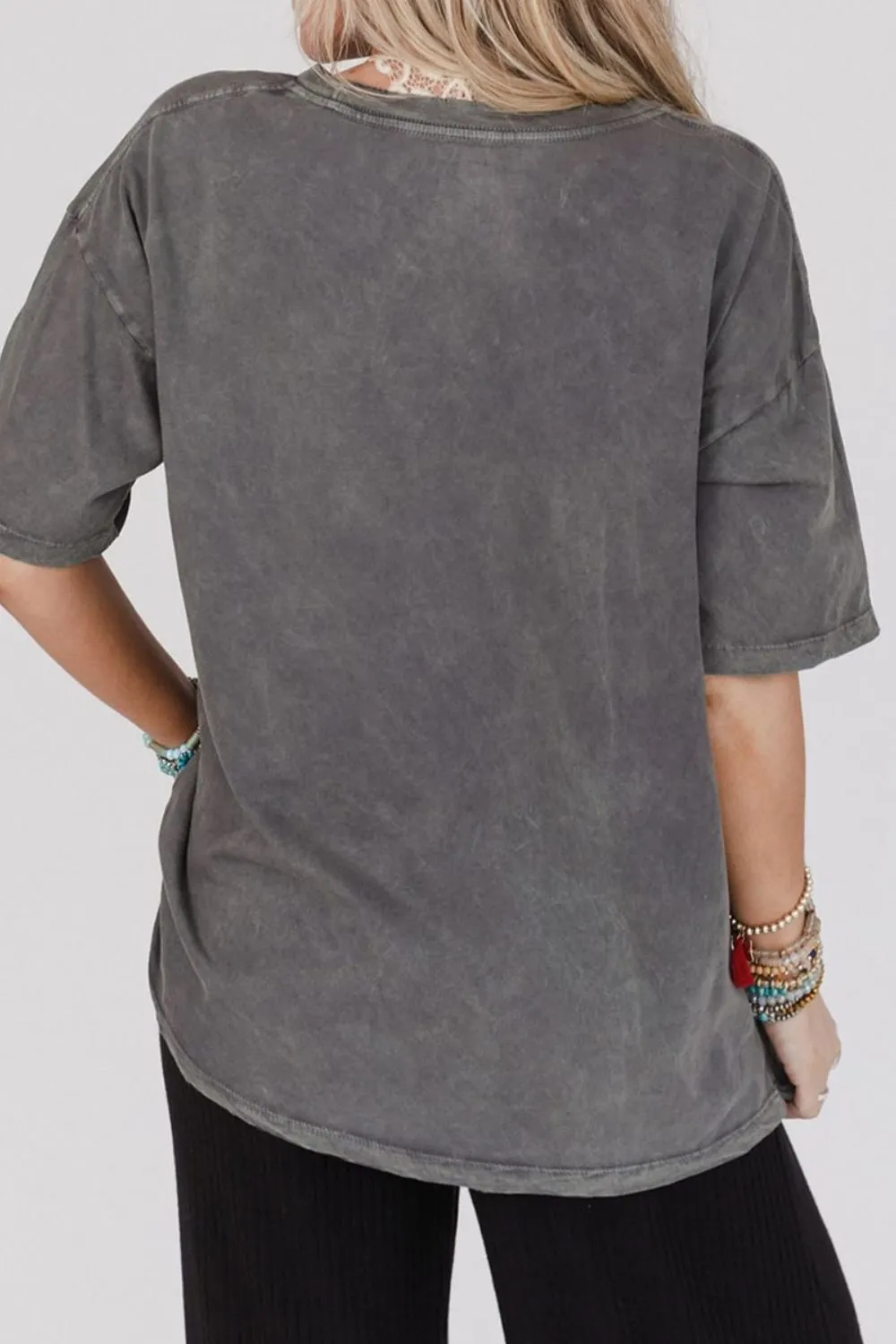 Kindness Butterflies Graphic Mineral Wash Loose Tee - Image 5