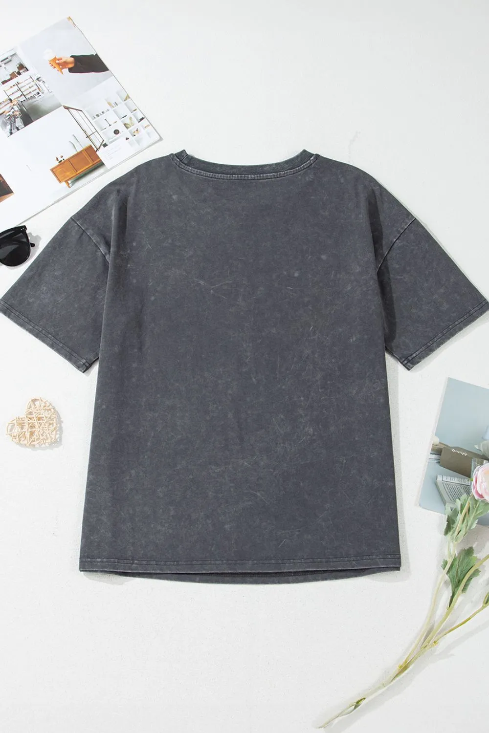Kindness Butterflies Graphic Mineral Wash Loose Tee - Image 8
