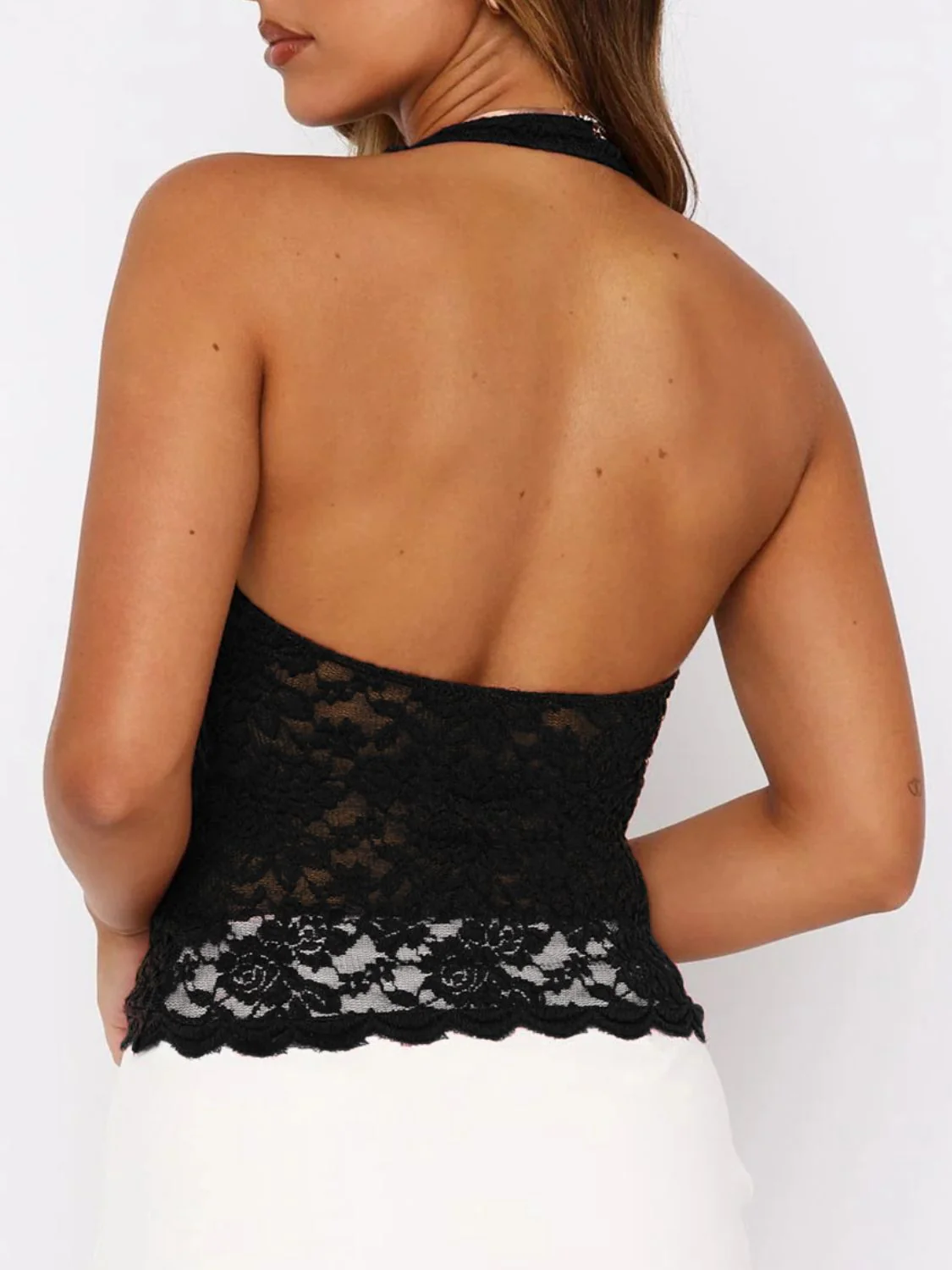 Lace Backless Halter Neck Cami - Image 5