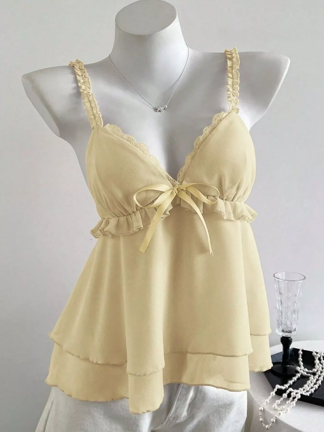 Lace Detail Layered Cami - Image 5