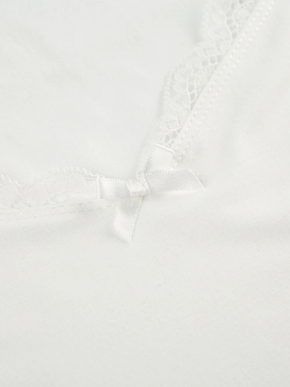 Lace Detail Sweetheart Neck Short Sleeve T-Shirt - Image 6