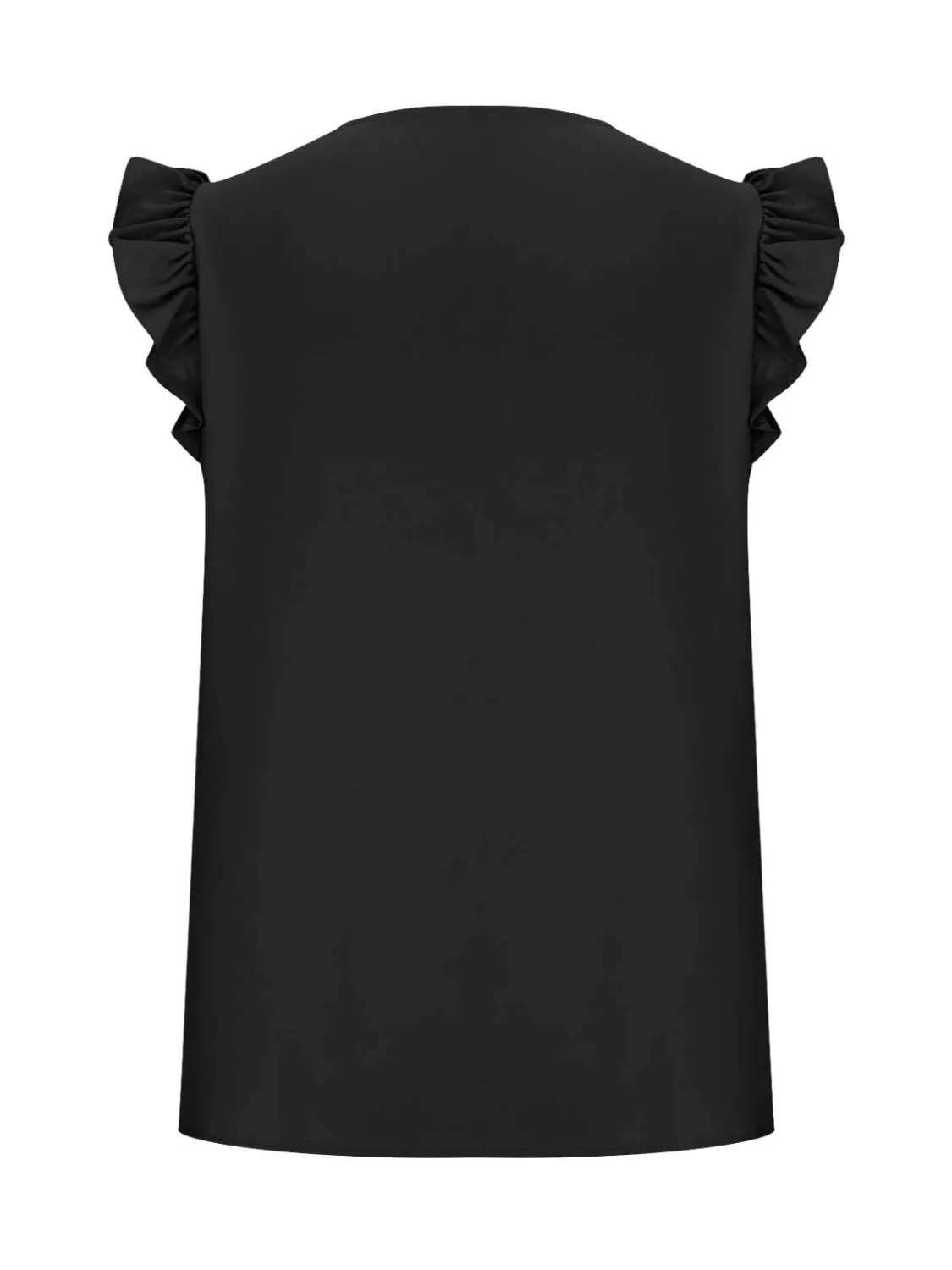 Lace Detail V-Neck Cap Sleeve Blouse - Image 4