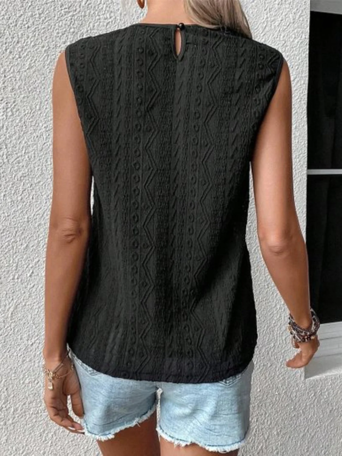 Lace Eyelet Sleeveless Top - Image 7