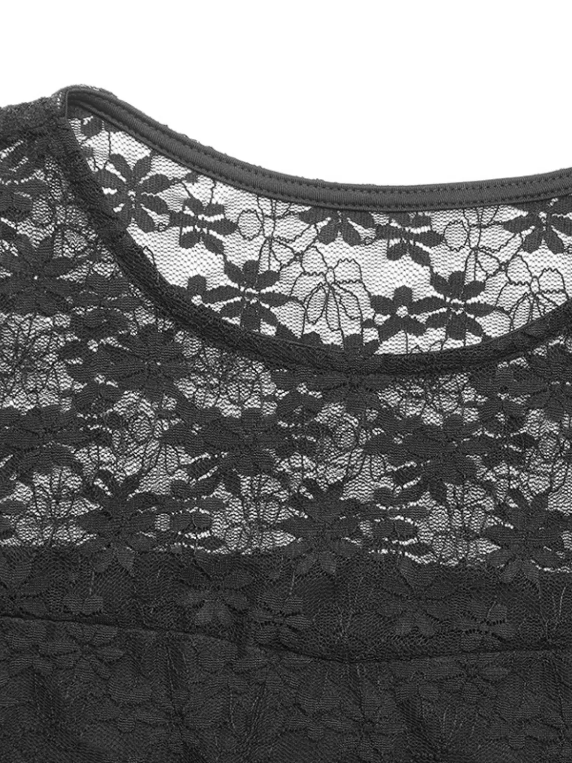 Lace Round Neck Short Sleeve Top - Image 6