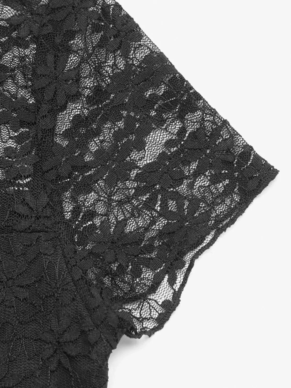 Lace Round Neck Short Sleeve Top - Image 7