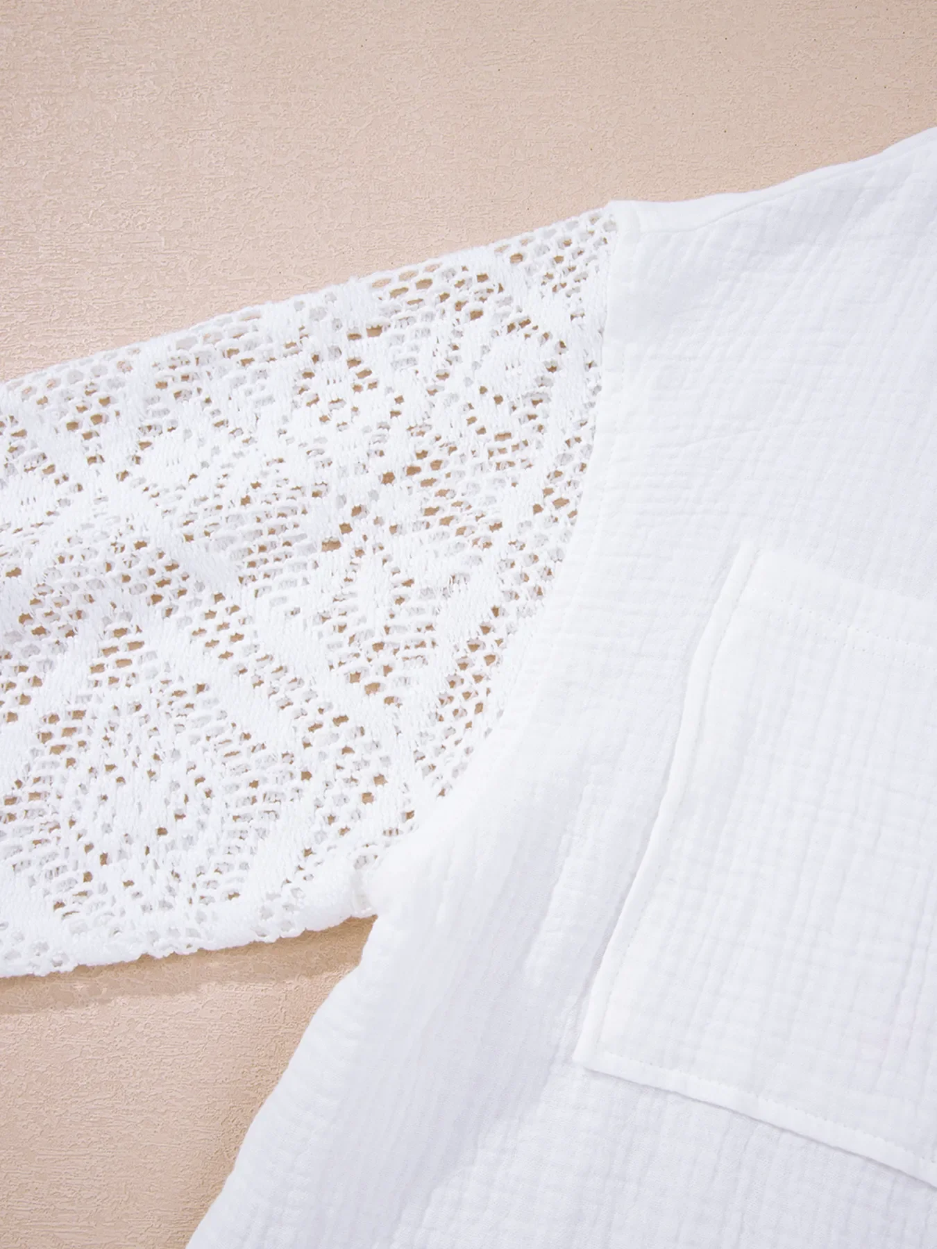 Lace Sleeve Button Down Shirt - Image 12