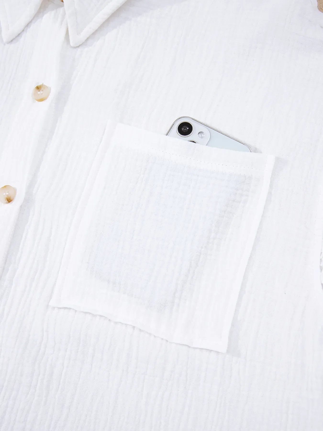 Lace Sleeve Button Down Shirt - Image 13