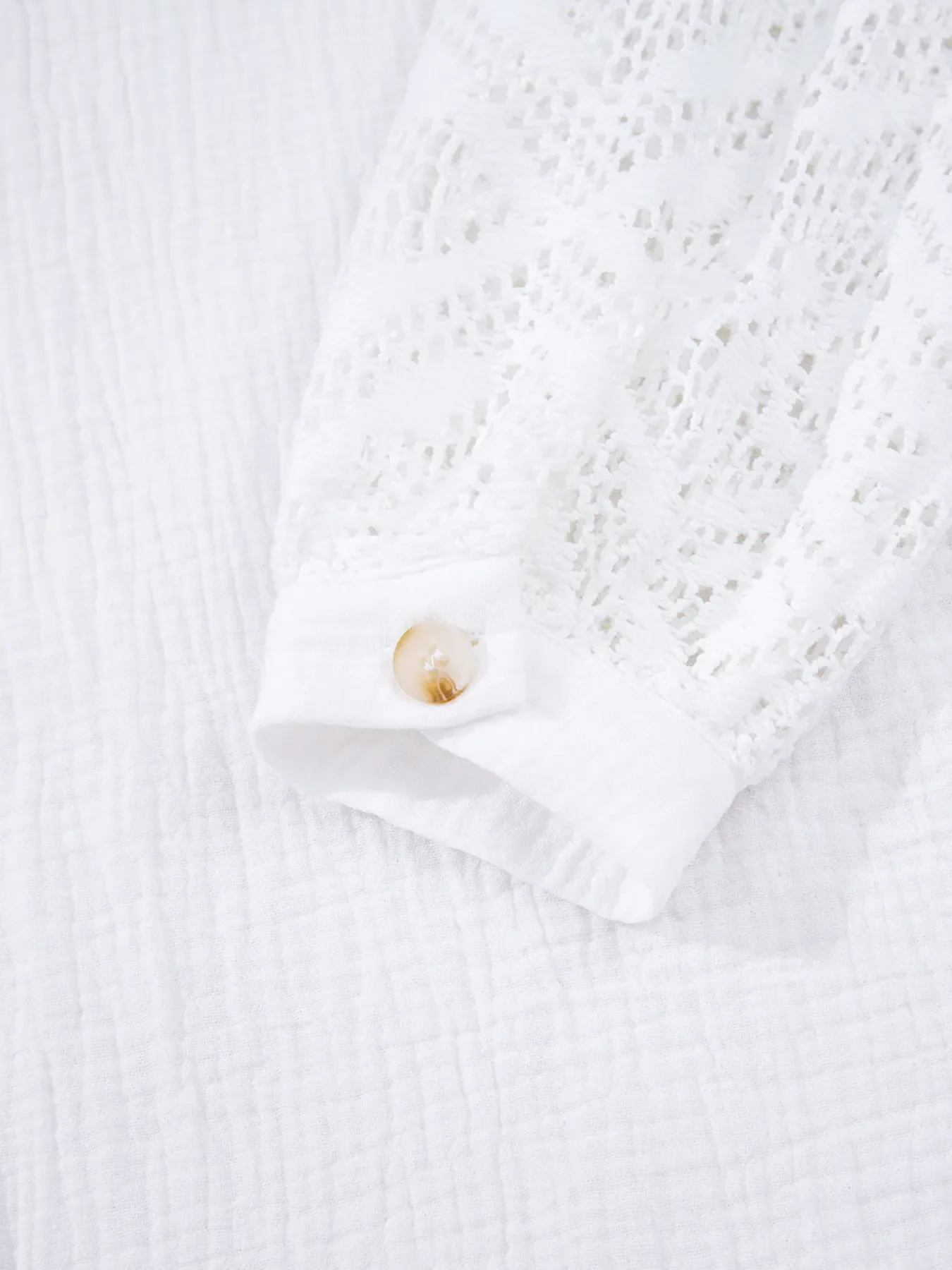 Lace Sleeve Button Down Shirt - Image 15
