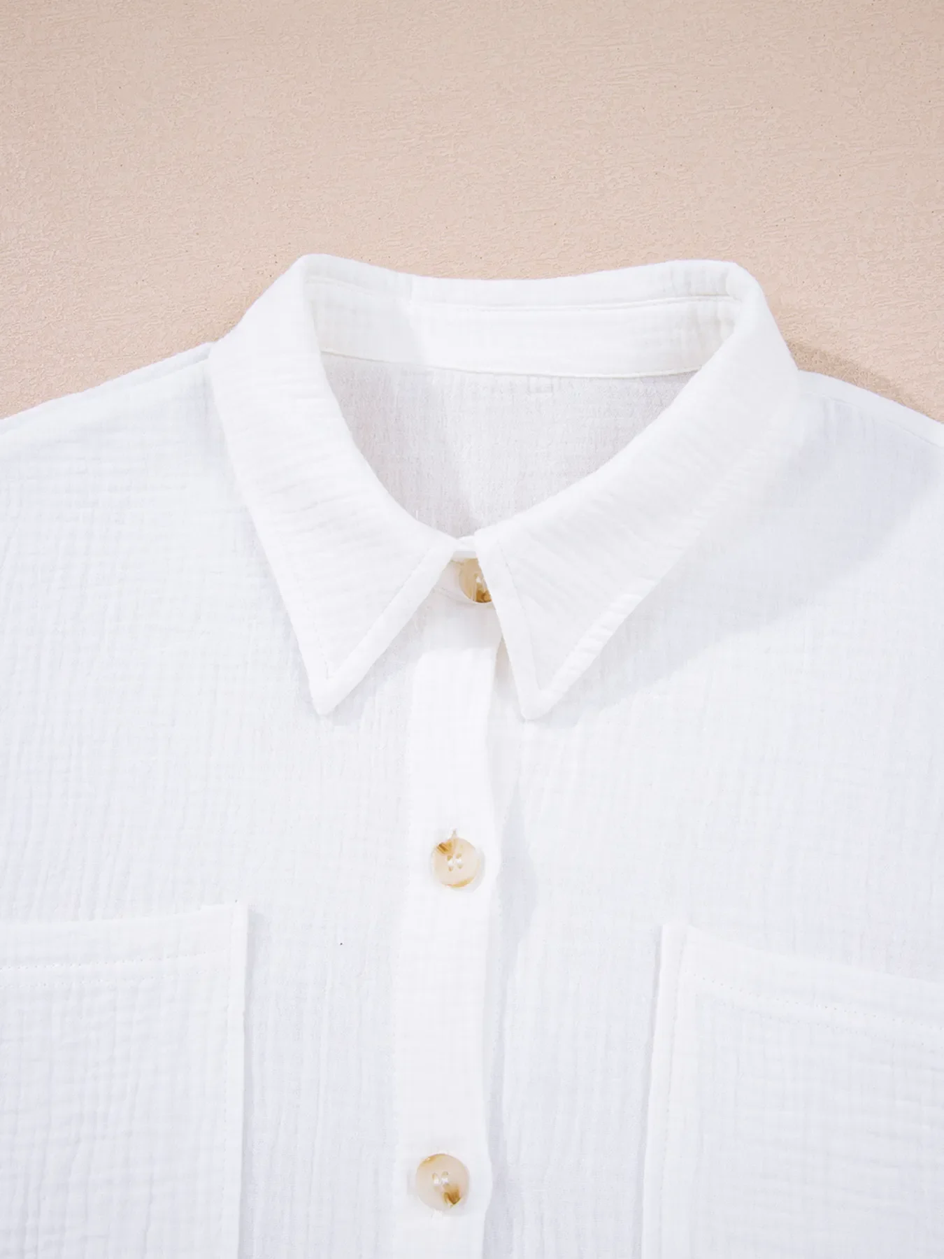 Lace Sleeve Button Down Shirt - Image 9